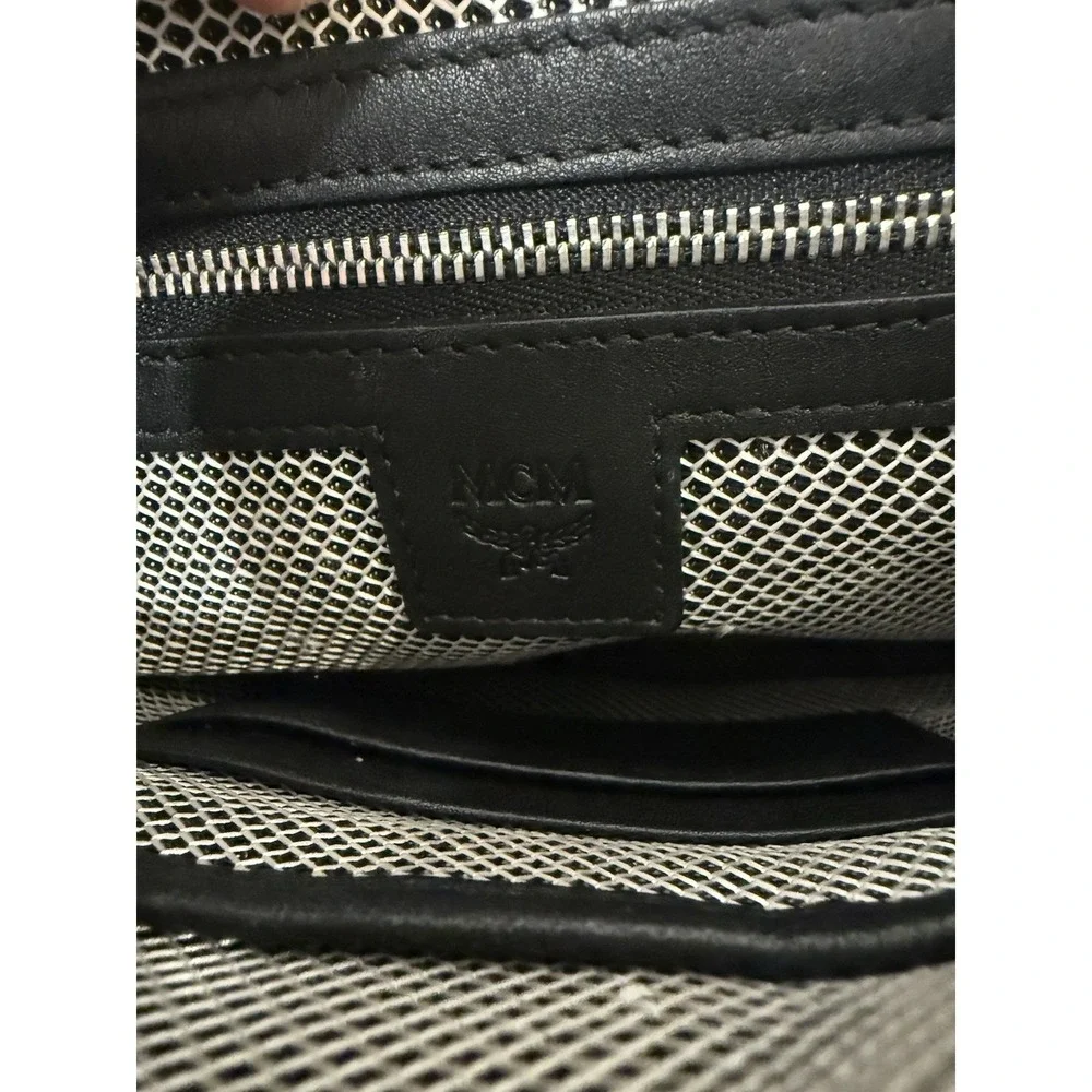 MCM Red Pebbled‎ Clutch Wristlet with Logo Accent Wrist Strap